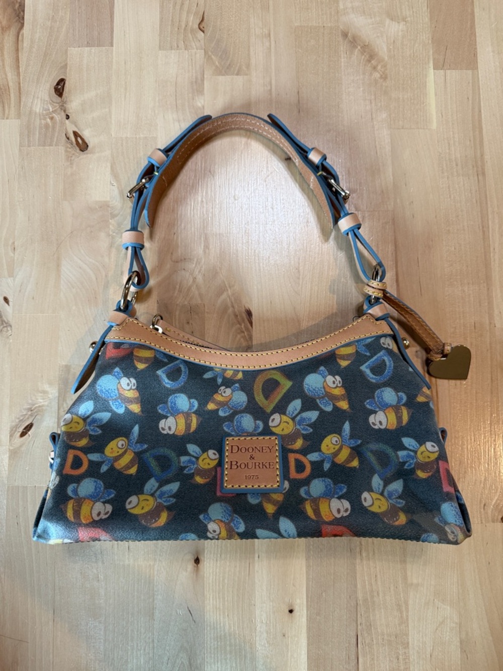 Dooney & Bourke Multicolor Bee Print Mini East/West Slouch